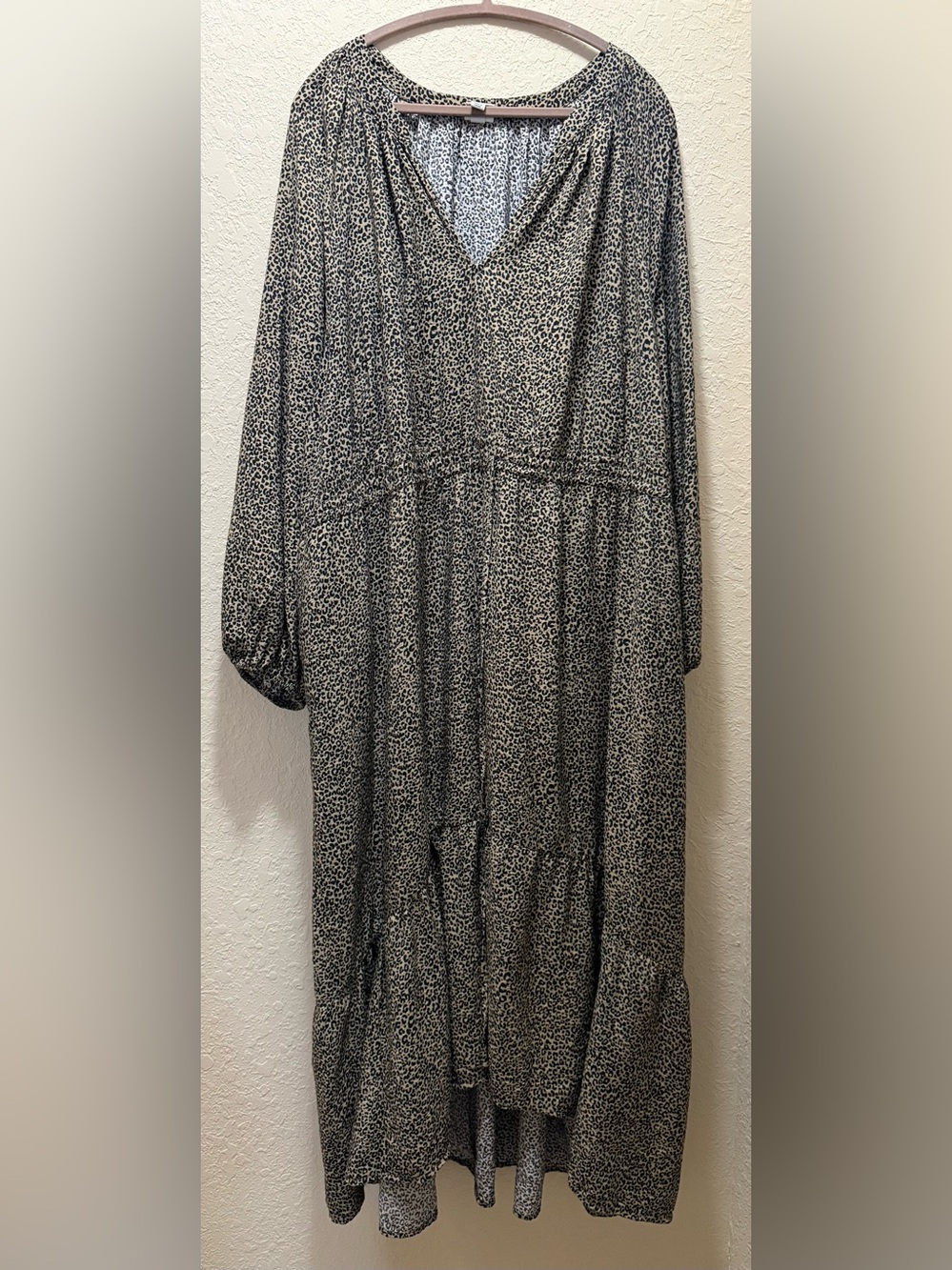 Ava & Viv, Leopard Print Long Sleeve Maxi Dress, Size 3X